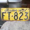 Plaque antique ontario 1933 # 10852