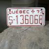 Plaque motocyclette vintage québec #10937.29 